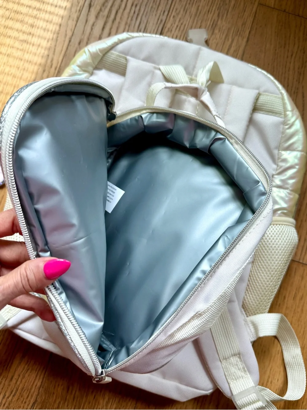 Iridescent Unicorn Girls Backpack and Lunch Bag - Shimmer White